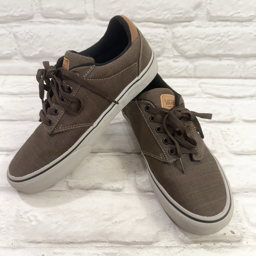 Vans Atwood Deluxe Men's Shoes Sneakers Textile Brown Size 8.5 Excellent!!